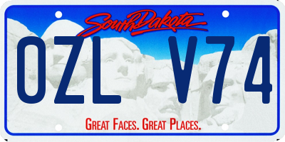 SD license plate 0ZLV74