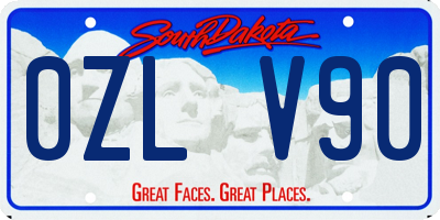 SD license plate 0ZLV90