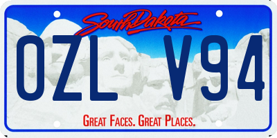 SD license plate 0ZLV94