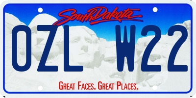SD license plate 0ZLW22