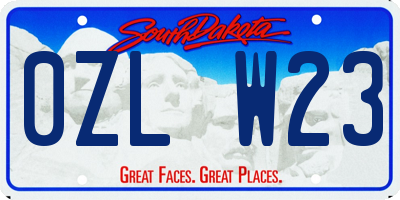 SD license plate 0ZLW23
