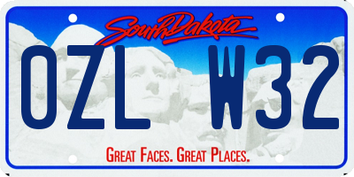 SD license plate 0ZLW32