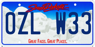 SD license plate 0ZLW33