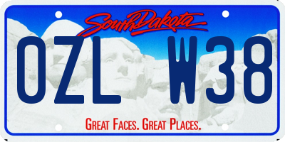 SD license plate 0ZLW38
