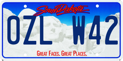 SD license plate 0ZLW42