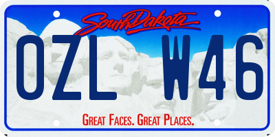 SD license plate 0ZLW46