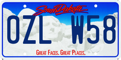 SD license plate 0ZLW58
