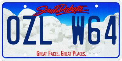 SD license plate 0ZLW64