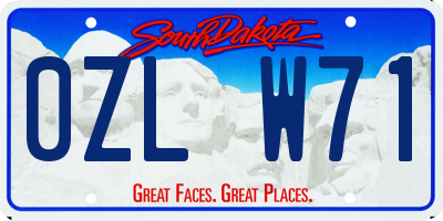 SD license plate 0ZLW71