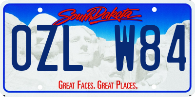 SD license plate 0ZLW84