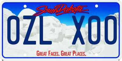 SD license plate 0ZLX00