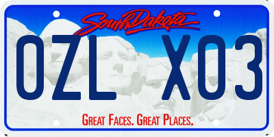 SD license plate 0ZLX03