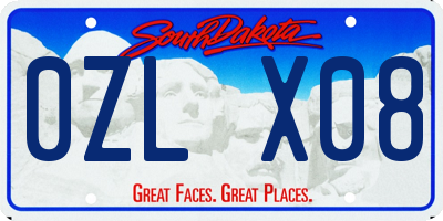 SD license plate 0ZLX08