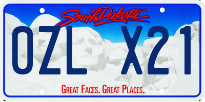 SD license plate 0ZLX21