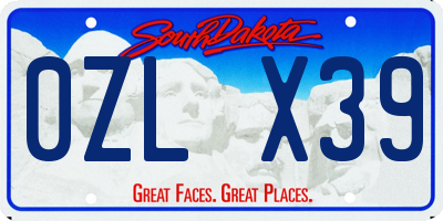 SD license plate 0ZLX39