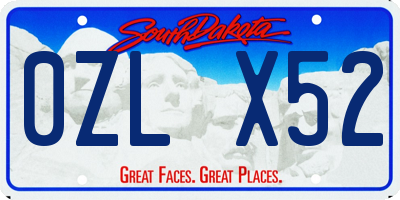 SD license plate 0ZLX52