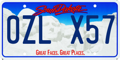 SD license plate 0ZLX57