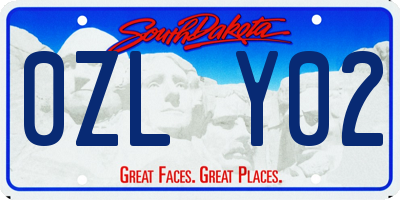 SD license plate 0ZLY02