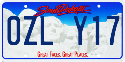 SD license plate 0ZLY17