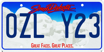 SD license plate 0ZLY23