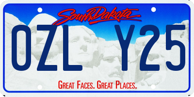 SD license plate 0ZLY25