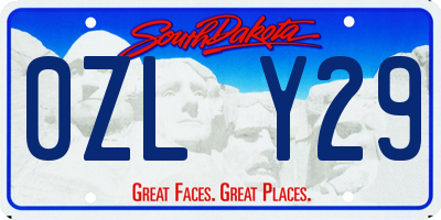 SD license plate 0ZLY29