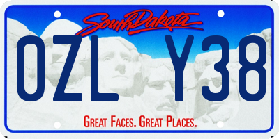 SD license plate 0ZLY38