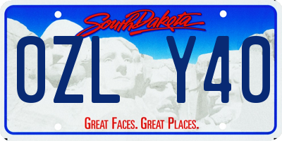 SD license plate 0ZLY40