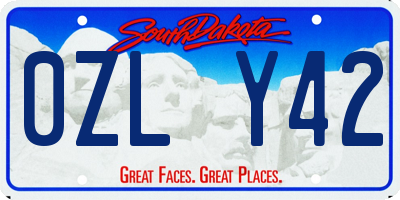 SD license plate 0ZLY42