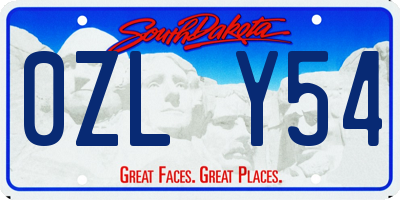 SD license plate 0ZLY54
