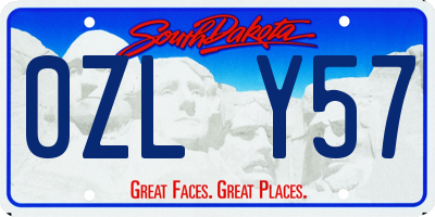 SD license plate 0ZLY57