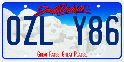 SD license plate 0ZLY86