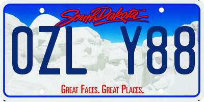 SD license plate 0ZLY88