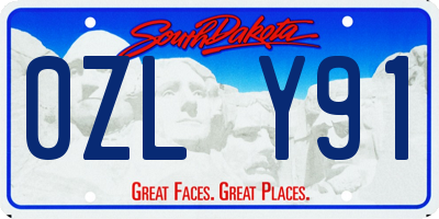 SD license plate 0ZLY91