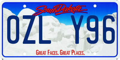SD license plate 0ZLY96