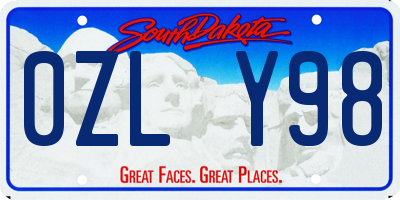 SD license plate 0ZLY98