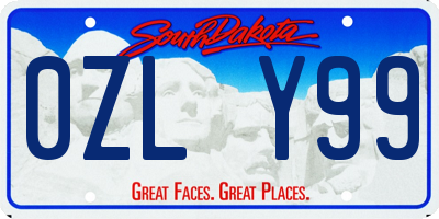 SD license plate 0ZLY99