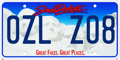 SD license plate 0ZLZ08