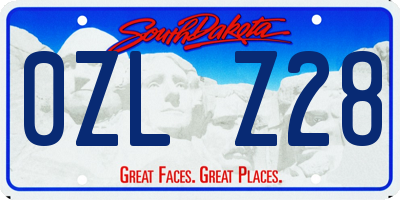SD license plate 0ZLZ28