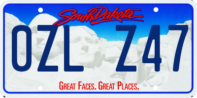 SD license plate 0ZLZ47
