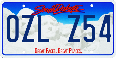 SD license plate 0ZLZ54