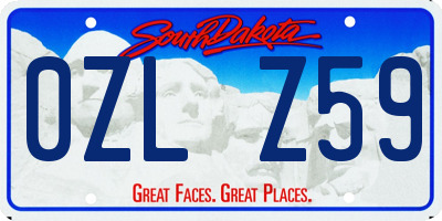 SD license plate 0ZLZ59