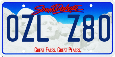 SD license plate 0ZLZ80