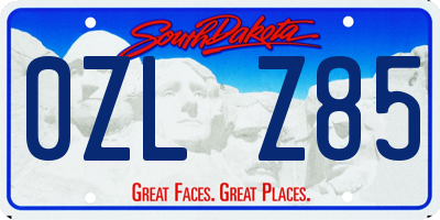 SD license plate 0ZLZ85