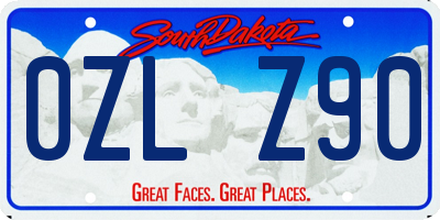 SD license plate 0ZLZ90
