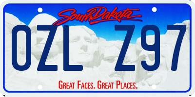 SD license plate 0ZLZ97