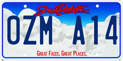 SD license plate 0ZMA14