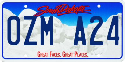 SD license plate 0ZMA24