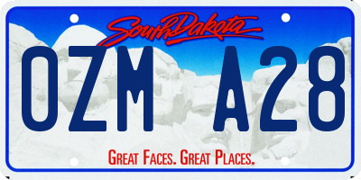 SD license plate 0ZMA28