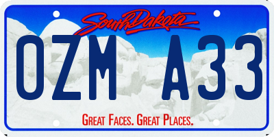 SD license plate 0ZMA33
